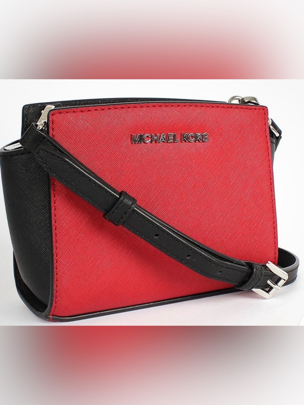 Michael Kors Red Crossbody Bag with Black Strap